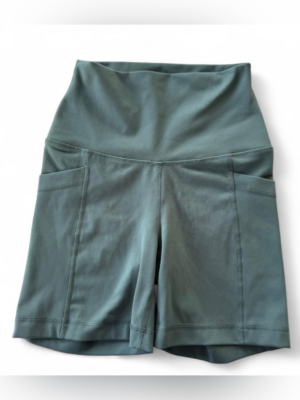 Yogalicious Lux Everyday 5" Bike Shorts Women's XS Green High Rise Athleisure